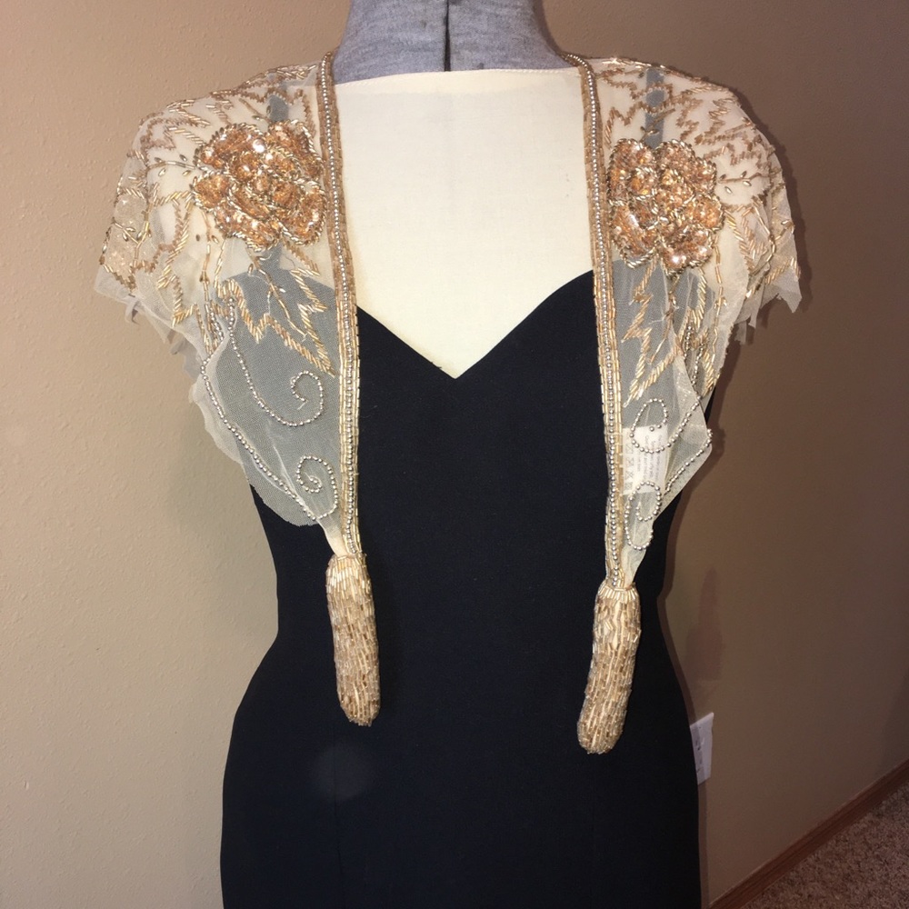 Sheer sequined shoulder throw